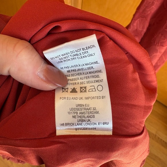 Hutch Floral Burnout Maxi Dress Women 4 Rust Flutter Sleeve V-Neck Gown - Picture 9 of 10